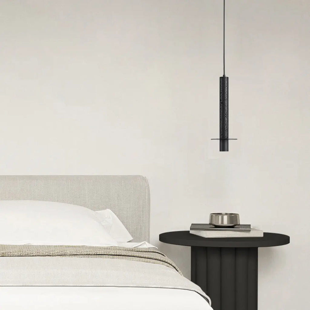 Mini suspension en métal et pierre noire pour chambre