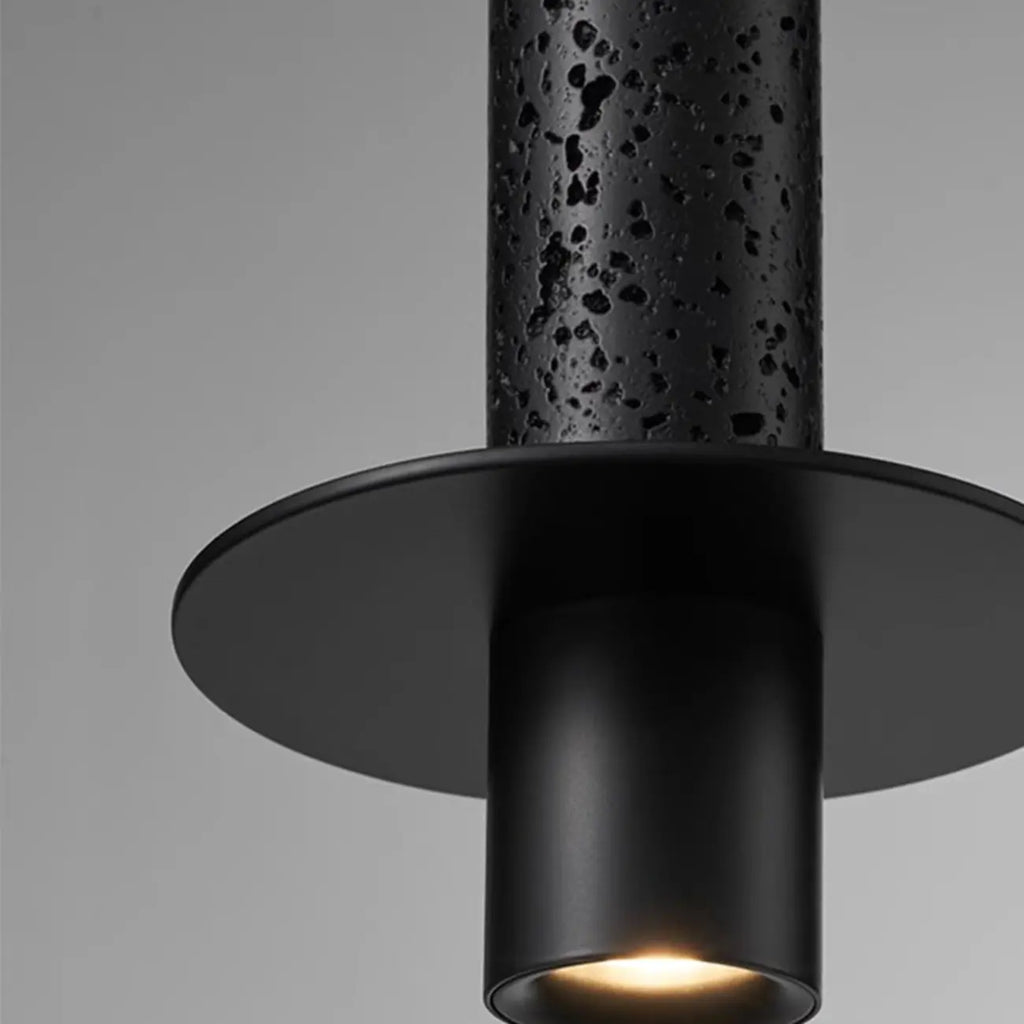 Mini suspension en métal et pierre noire pour chambre