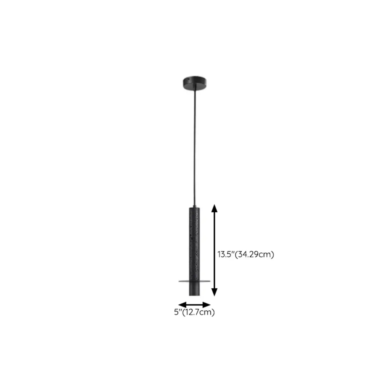Mini suspension en métal et pierre noire pour chambre
