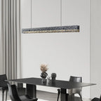 Suspension LED rectangulaire noire à intensité variable pour îlot de cuisine