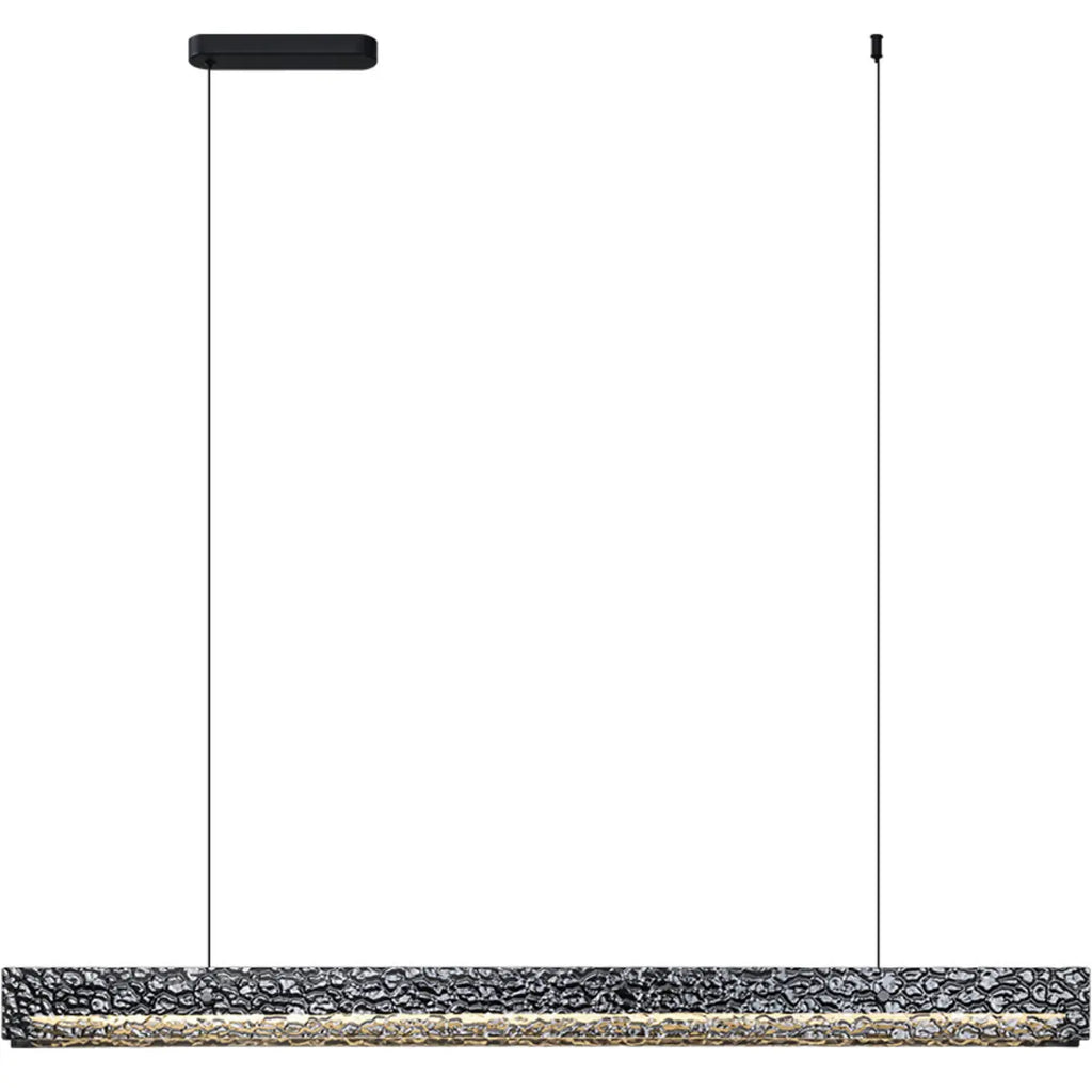 Suspension LED rectangulaire noire à intensité variable pour îlot de cuisine