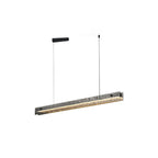 Suspension LED rectangulaire noire à intensité variable pour îlot de cuisine