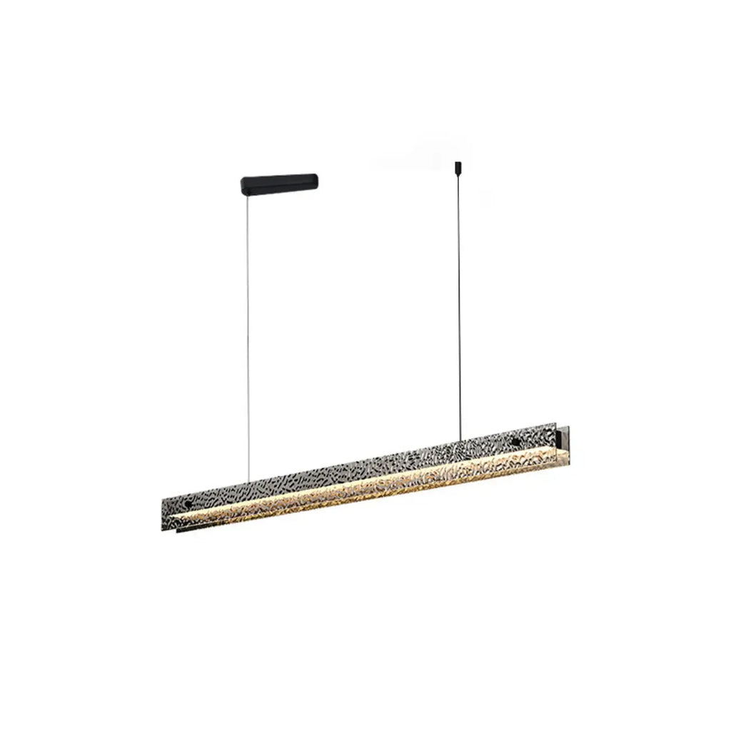 Suspension LED rectangulaire noire à intensité variable pour îlot de cuisine