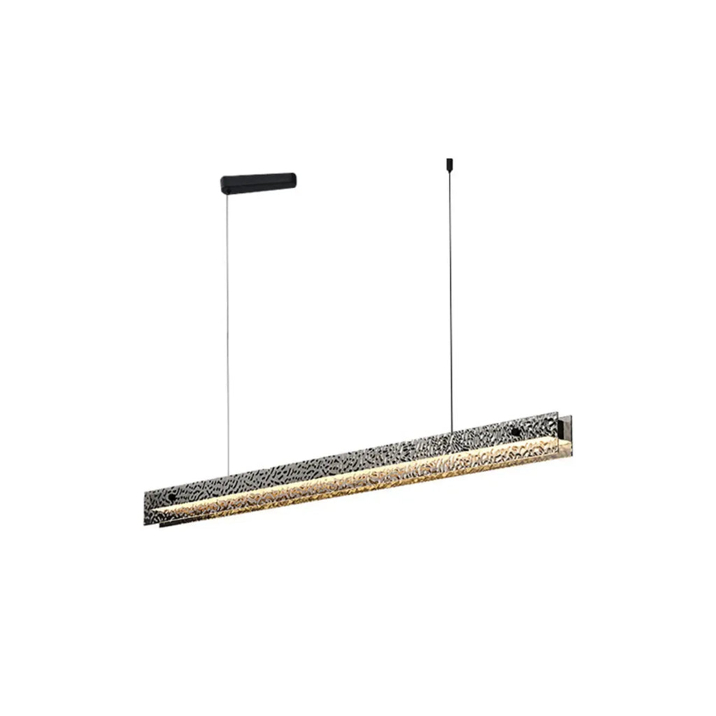 Suspension LED rectangulaire noire à intensité variable pour îlot de cuisine