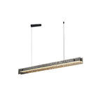 Suspension LED rectangulaire noire à intensité variable pour îlot de cuisine