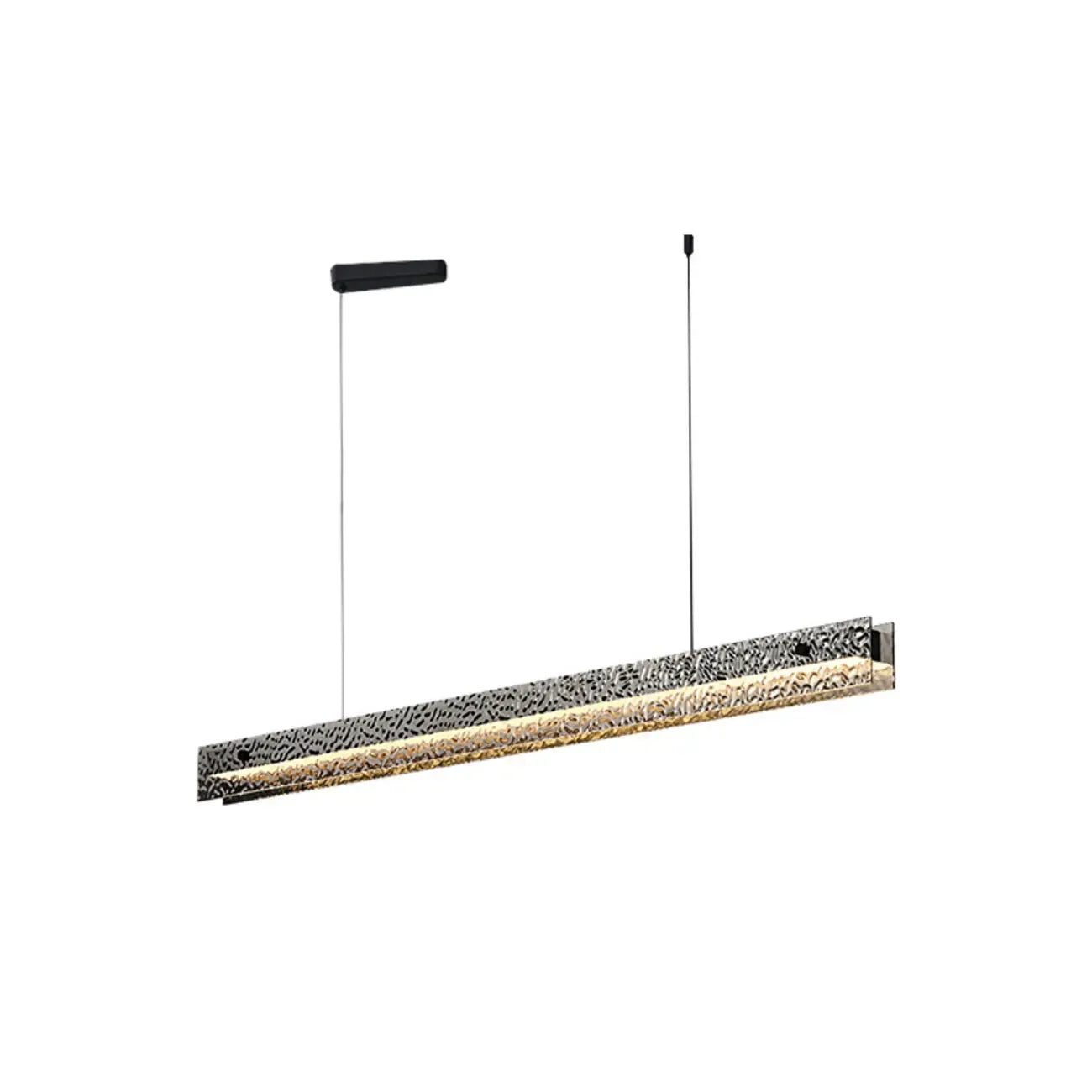 Suspension LED rectangulaire noire à intensité variable pour îlot de cuisine
