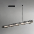 Suspension LED rectangulaire noire à intensité variable pour îlot de cuisine