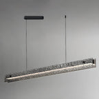 Suspension LED rectangulaire noire à intensité variable pour îlot de cuisine