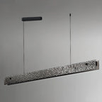 Suspension LED rectangulaire noire à intensité variable pour îlot de cuisine