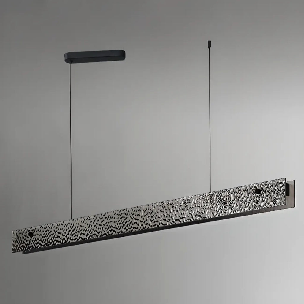 Suspension LED rectangulaire noire à intensité variable pour îlot de cuisine