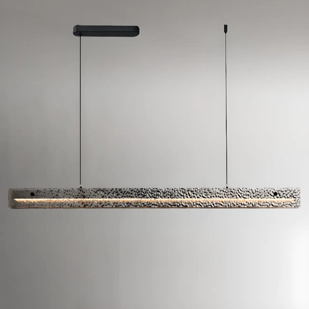 Suspension LED rectangulaire noire à intensité variable pour îlot de cuisine