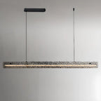 Suspension LED rectangulaire noire à intensité variable pour îlot de cuisine