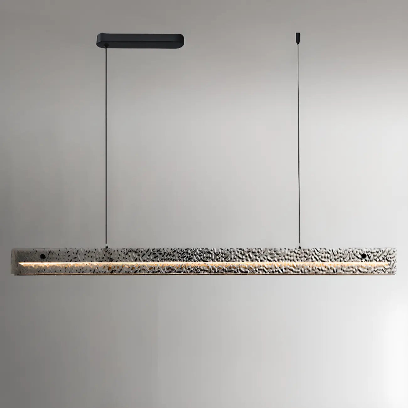 Suspension LED rectangulaire noire à intensité variable pour îlot de cuisine