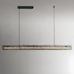 Suspension LED rectangulaire noire à intensité variable pour îlot de cuisine
