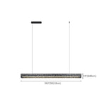Suspension LED rectangulaire noire à intensité variable pour îlot de cuisine