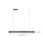 Suspension LED rectangulaire noire à intensité variable pour îlot de cuisine