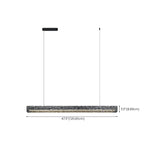 Suspension LED rectangulaire noire à intensité variable pour îlot de cuisine