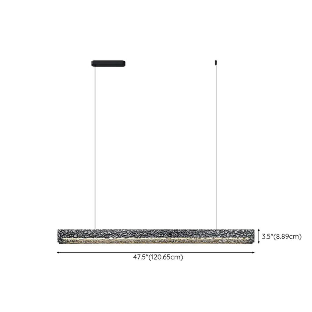 Suspension LED rectangulaire noire à intensité variable pour îlot de cuisine