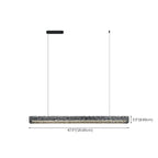 Suspension LED rectangulaire noire à intensité variable pour îlot de cuisine