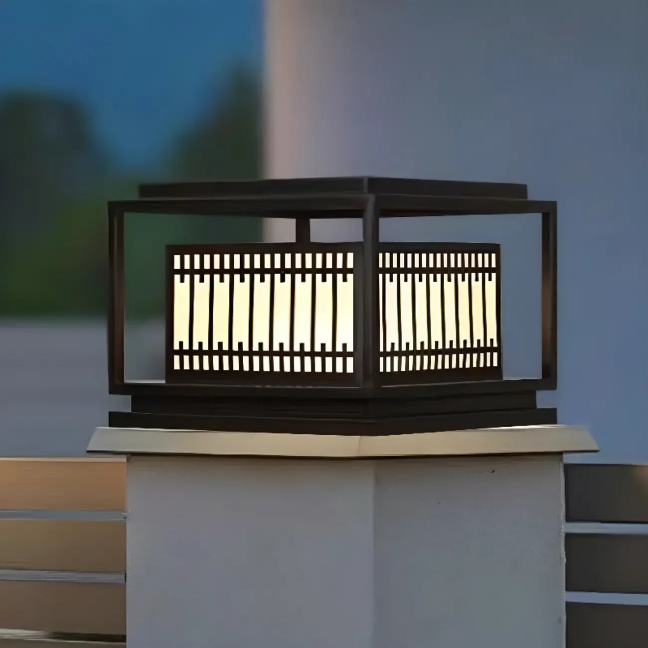 Lampadaires extérieurs solaires modernes et simples à grille noire