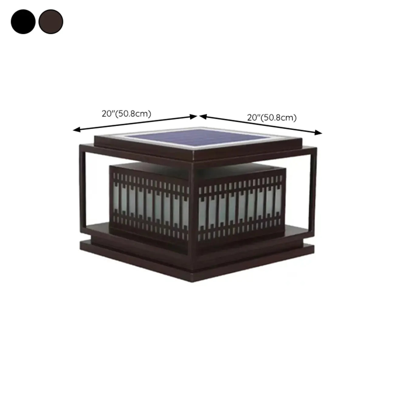 Lampadaires extérieurs solaires modernes et simples à grille noire