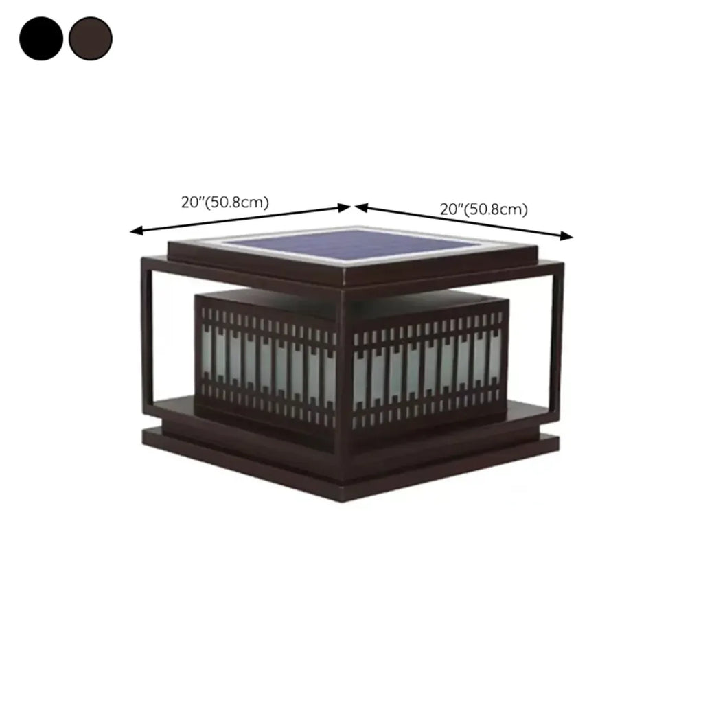 Lampadaires extérieurs solaires modernes et simples à grille noire