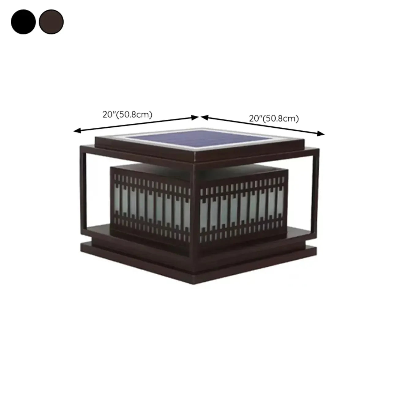 Lampadaires extérieurs solaires modernes et simples à grille noire