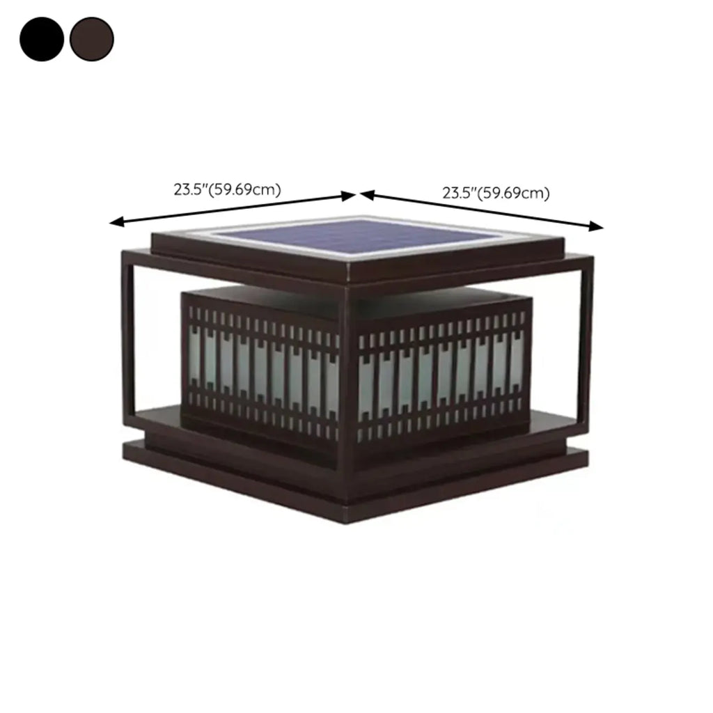 Lampadaires extérieurs solaires modernes et simples à grille noire