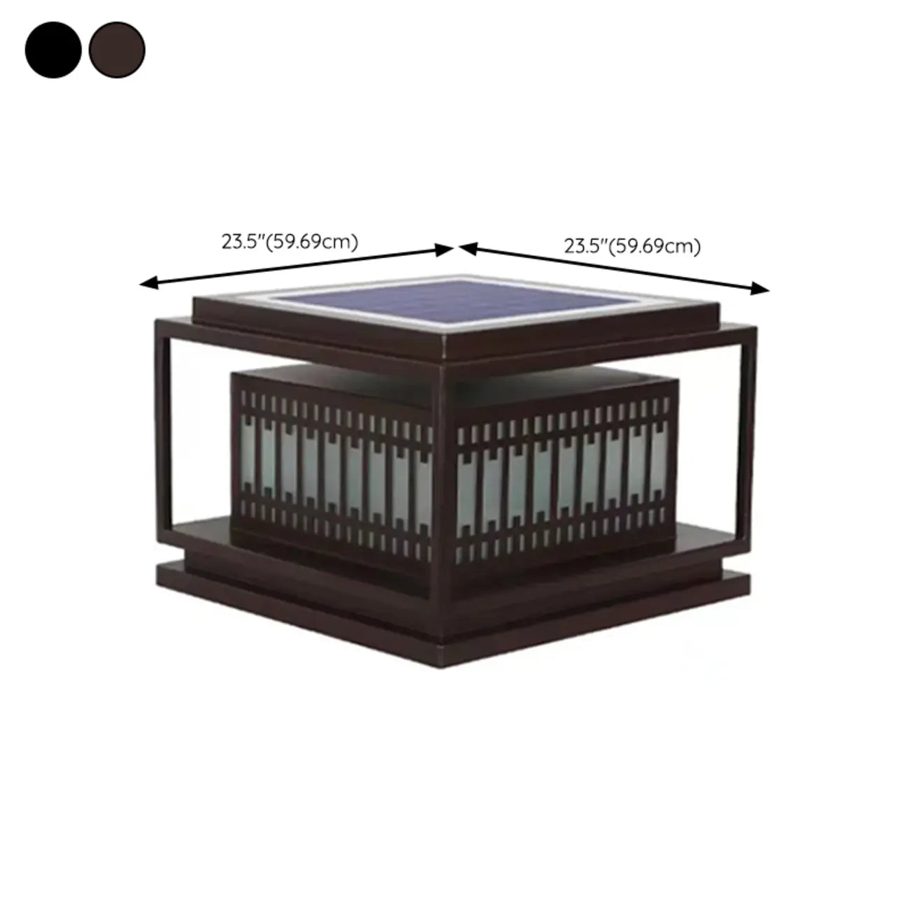 Lampadaires extérieurs solaires modernes et simples à grille noire