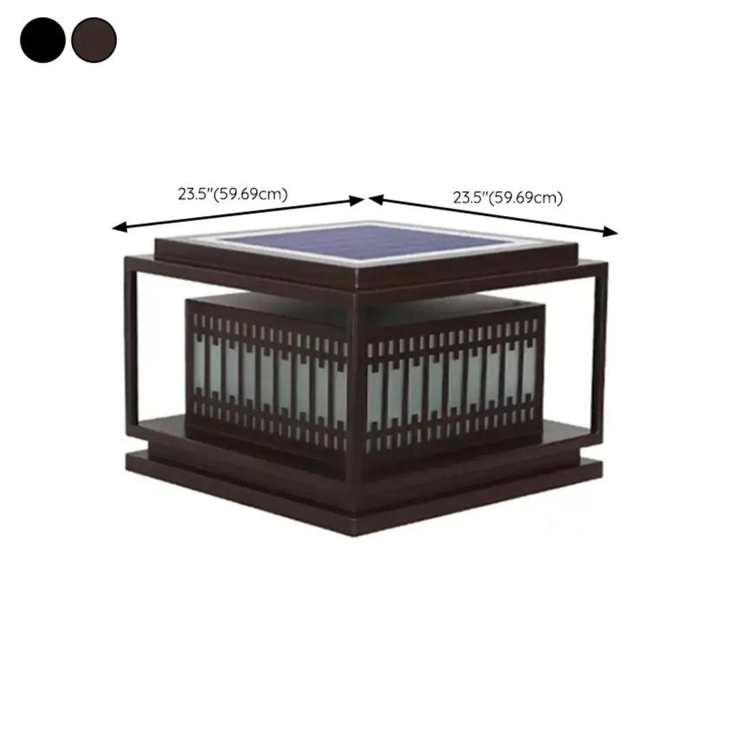 Lampadaires extérieurs solaires modernes et simples à grille noire