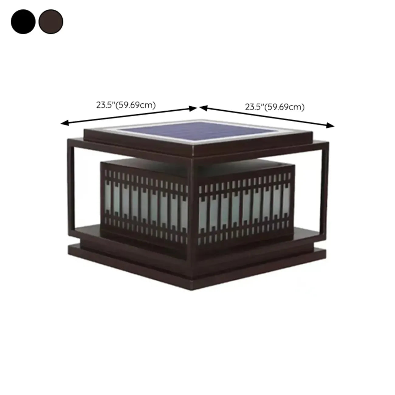 Lampadaires extérieurs solaires modernes et simples à grille noire