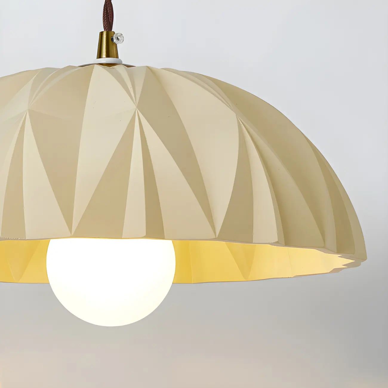 Suspension moderne à deux lumières en résine crème avec bol pour îlot de cuisine