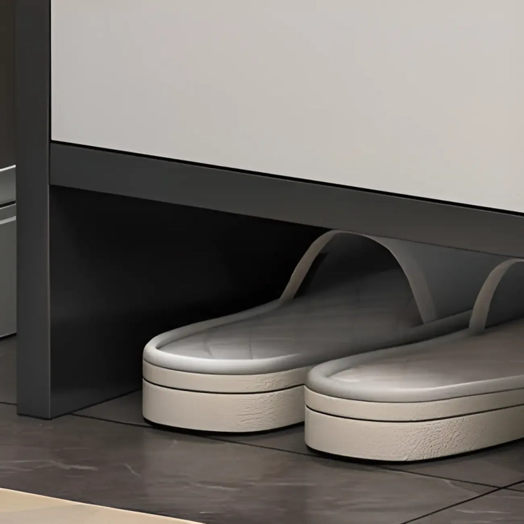Grand meuble à chaussures en bois gris pour entrée