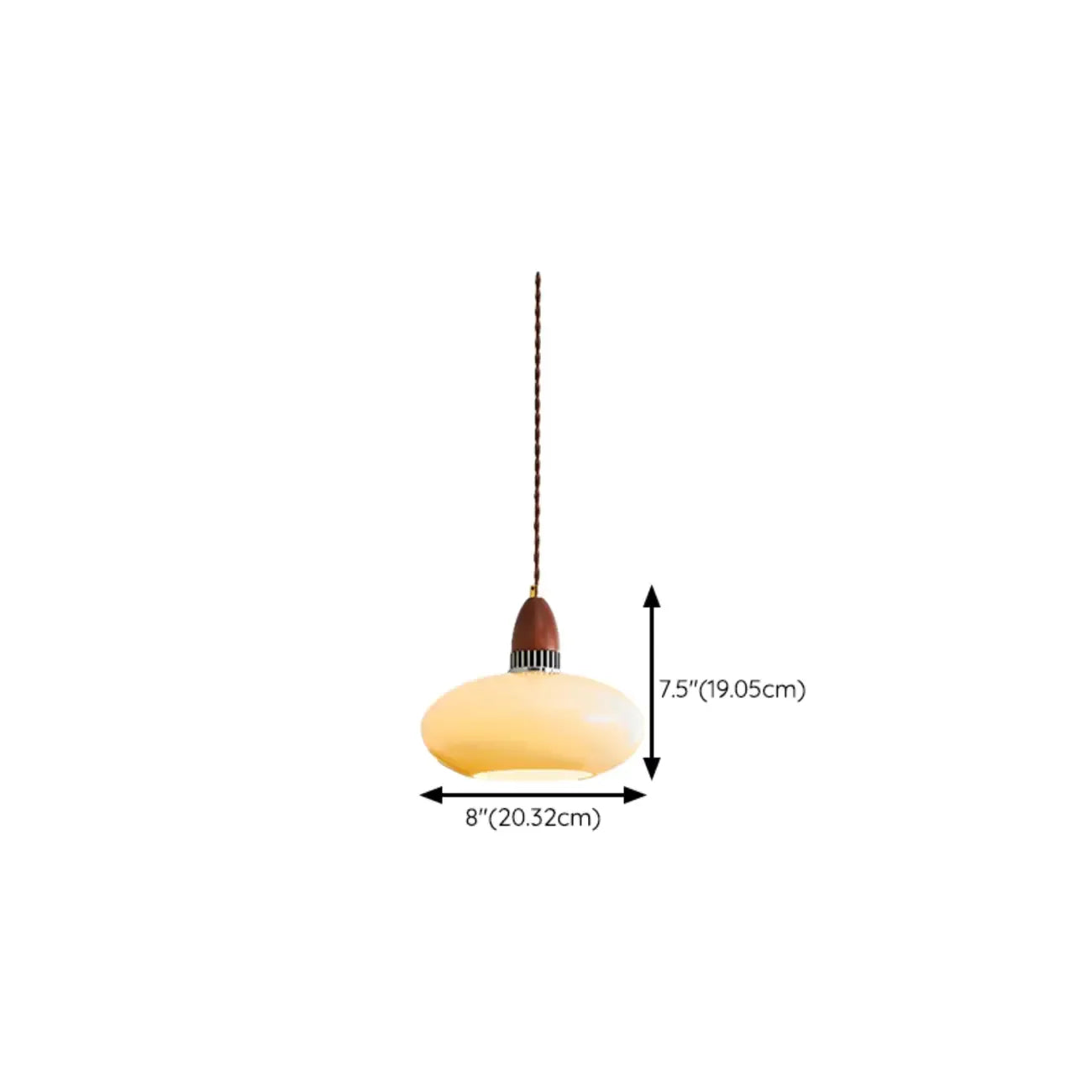 Suspension moderne ronde en bois et verre, réglable pour l'intérieur