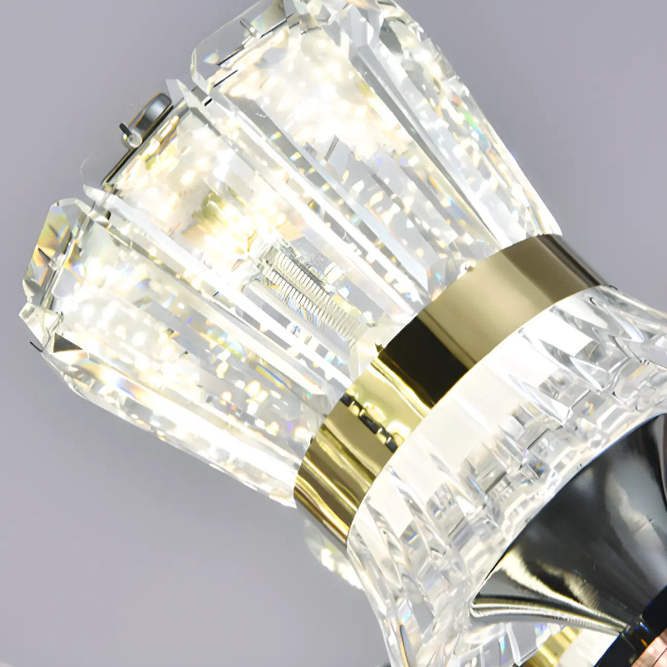 Lustre luxueux chromé à plusieurs niveaux en cristal, éclairage LED moderne à intensité variable