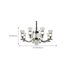 Lustre luxueux chromé à plusieurs niveaux en cristal, éclairage LED moderne à intensité variable