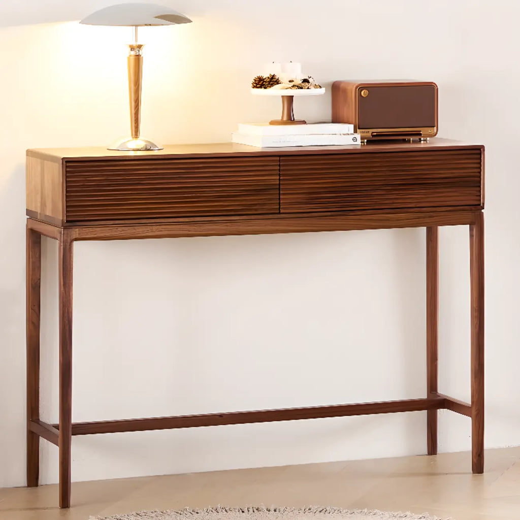 Console d'entrée en bois brun avec rangement