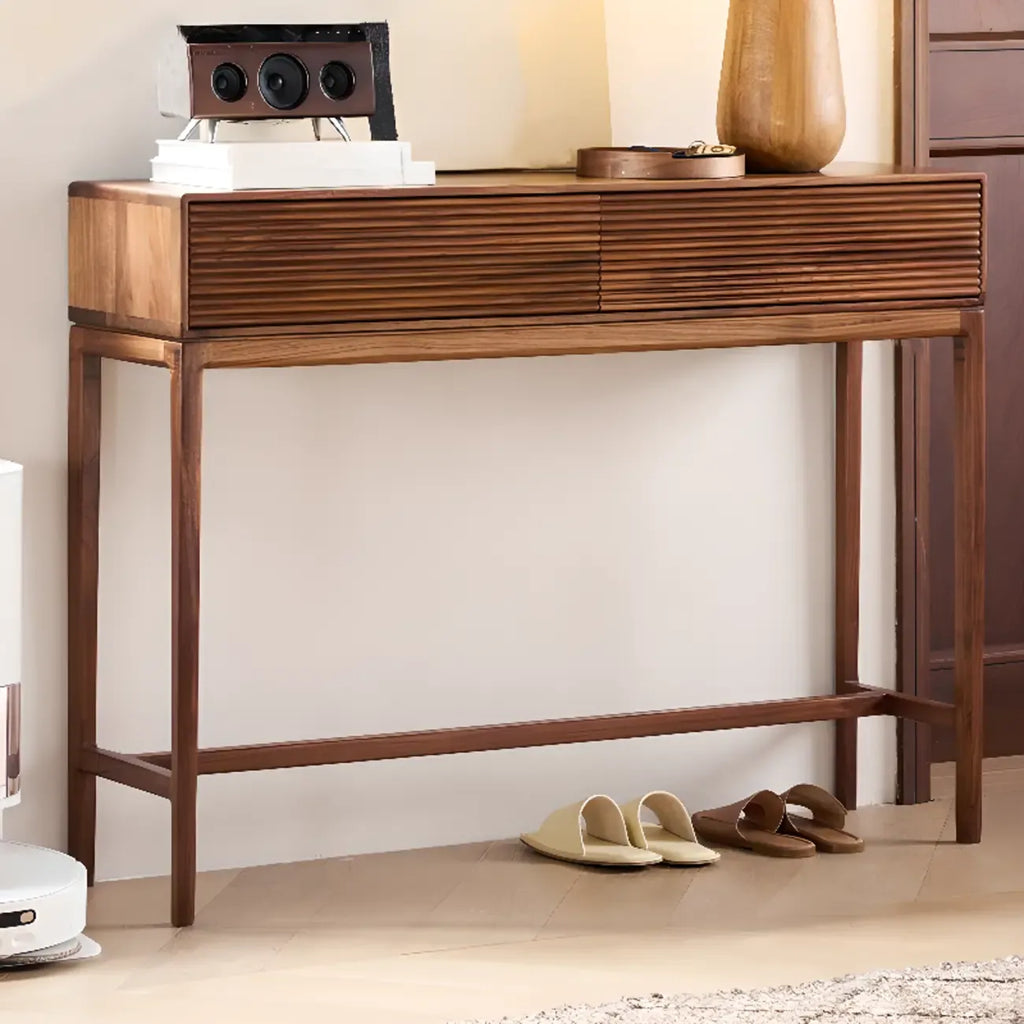 Console d'entrée en bois brun avec rangement