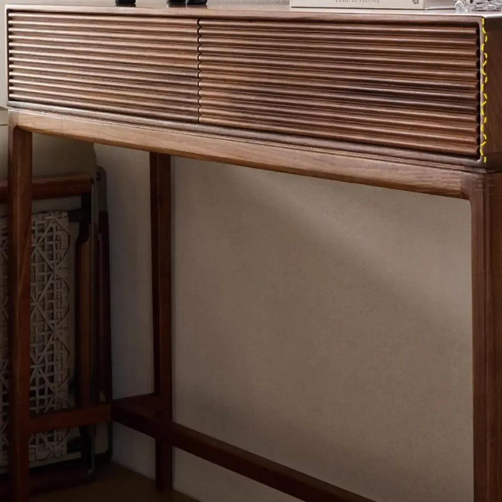 Console d'entrée en bois brun avec rangement