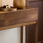 Console d'entrée en bois brun avec rangement