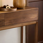 Console d'entrée en bois brun avec rangement