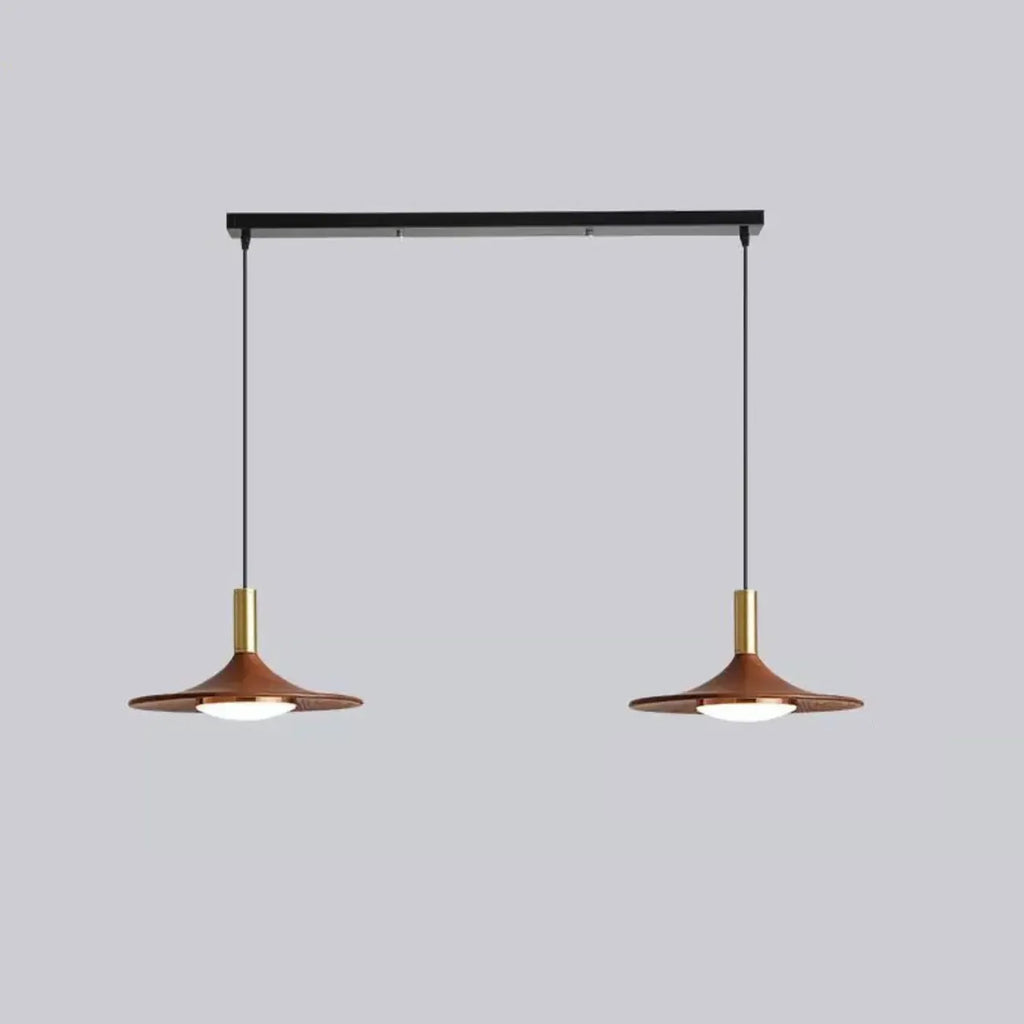 Suspension géométrique moderne en métal, noyer et acrylique