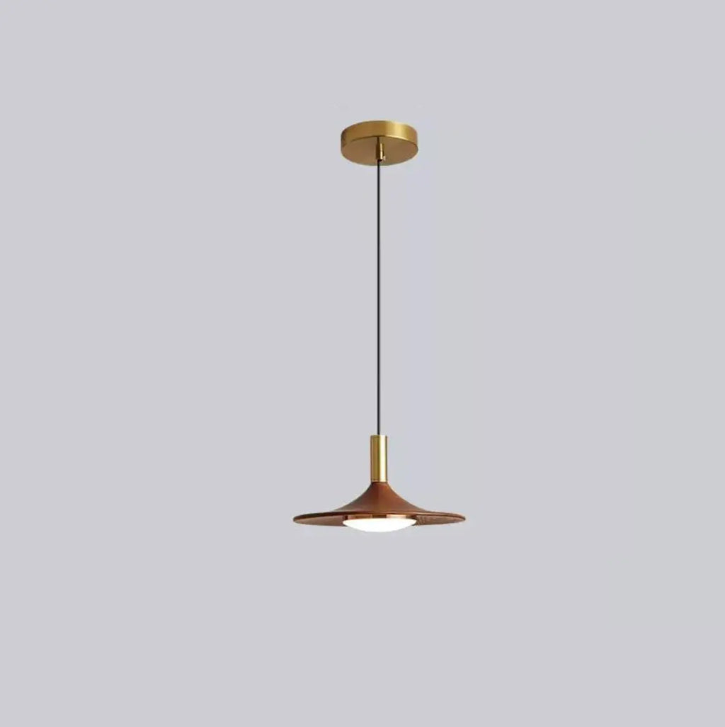 Suspension géométrique moderne en métal, noyer et acrylique