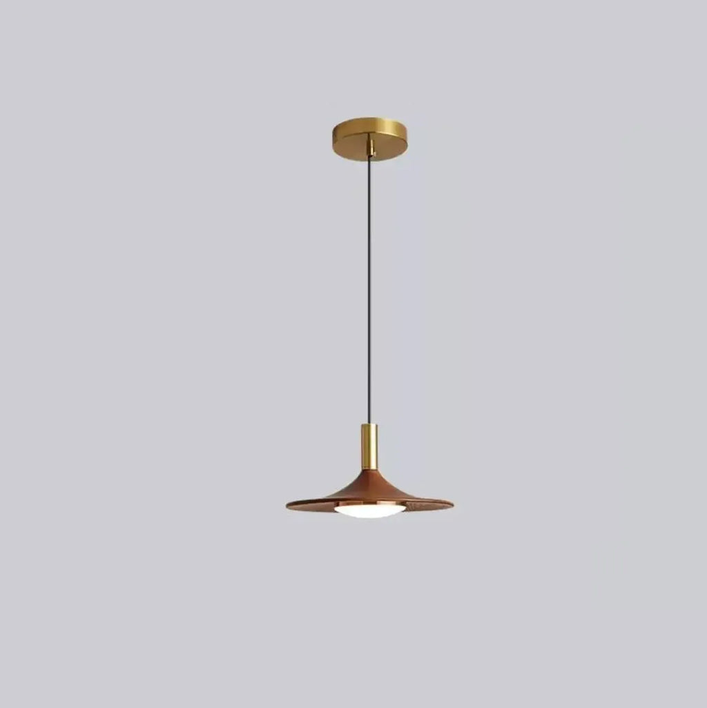 Suspension géométrique moderne en métal, noyer et acrylique