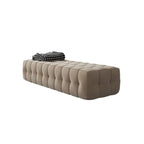 Banc de rangement moderne en velours gris pour chambre à coucher