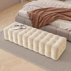 Banc de rangement moderne en velours gris pour chambre à coucher