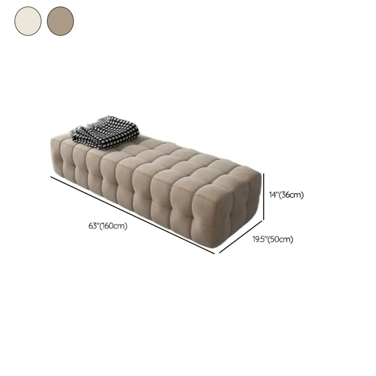 Banc de rangement moderne en velours gris pour chambre à coucher