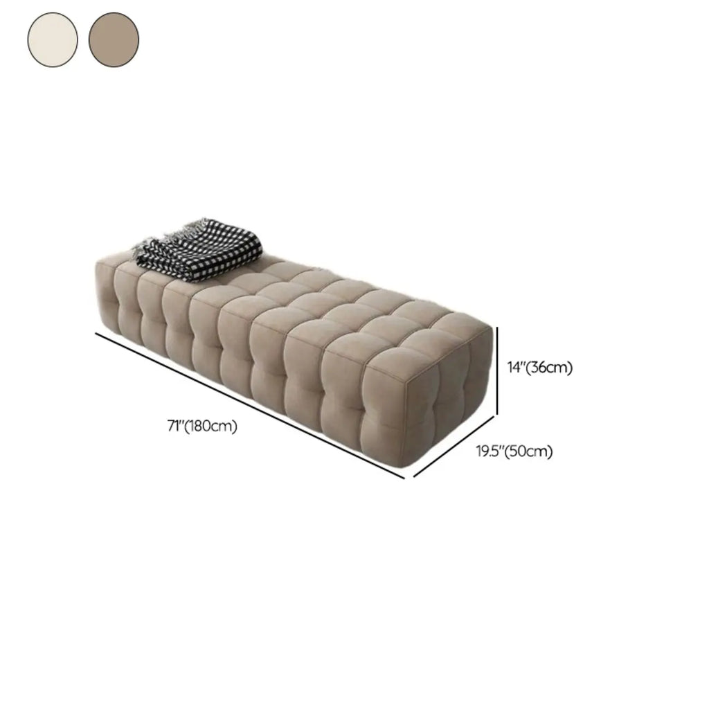 Banc de rangement moderne en velours gris pour chambre à coucher