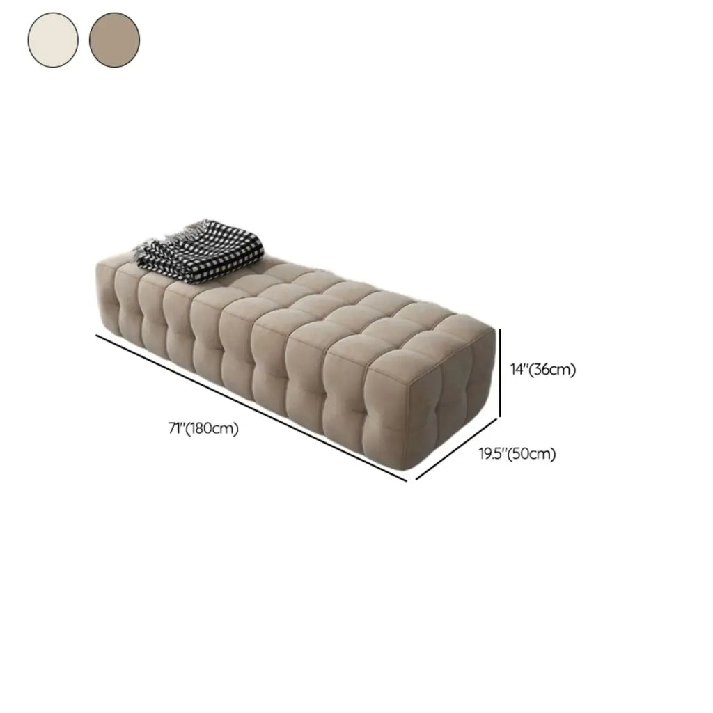 Banc de rangement moderne en velours gris pour chambre à coucher