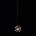 Suspension moderne en verre texturé transparent et bois